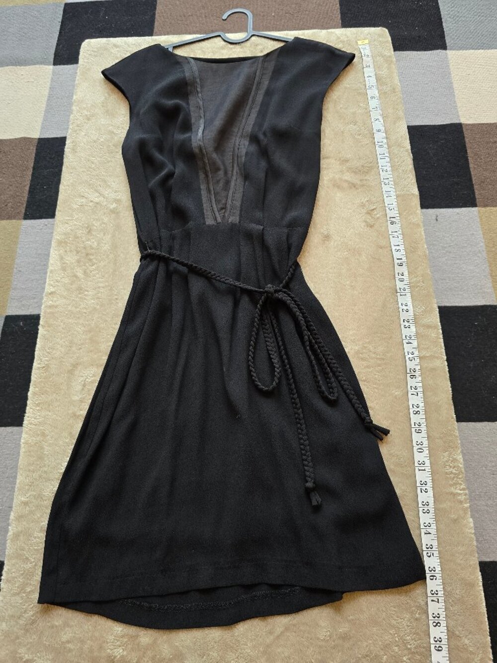 Eve Gravel black designer midi dress sleeveless medium